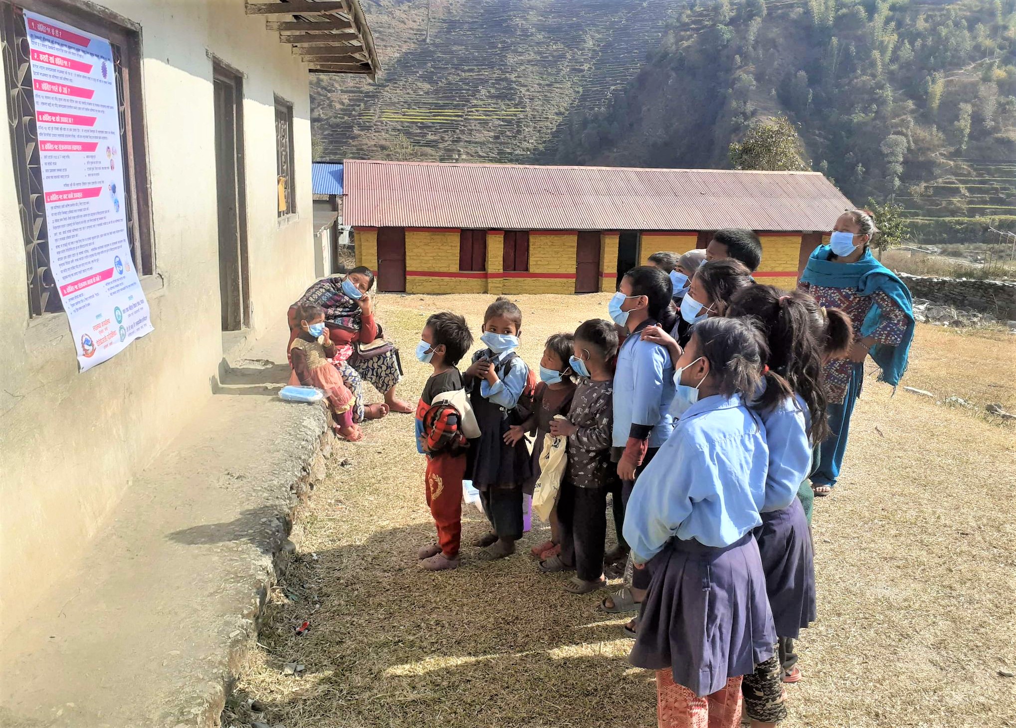 Covid-19 Awareness Plus Covid-19 Preventive Materials Distribution Program At Shree Chaurikhola basic School, Chaurideurali-2