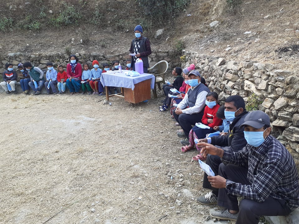 Covid-19 Awareness Plus Covid-19 Preventive Materials Distribution Program At Chaurideurali 5,  SBPS