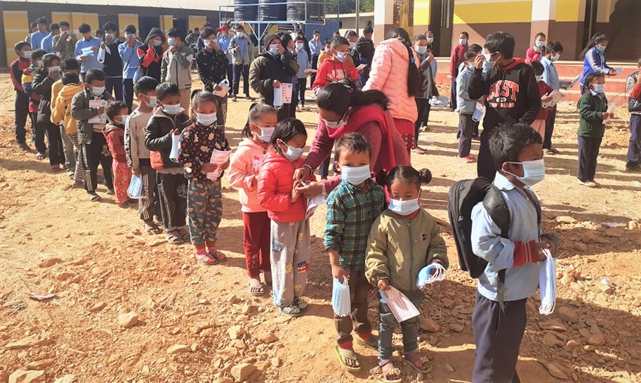 Masks Distribution Program at Chaurideurali-7, Madan Kundari